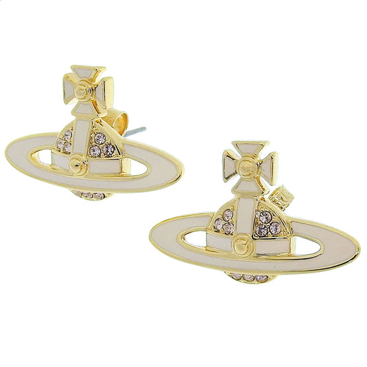 ヴィヴィアンウエストウッド アクセサリー レディース ピアス ゴールド×ベージュ NEIL MINI BAS RELIEF PENDANT-EARRINGS 6201032402R516 VIVIENNE WESTWOOD