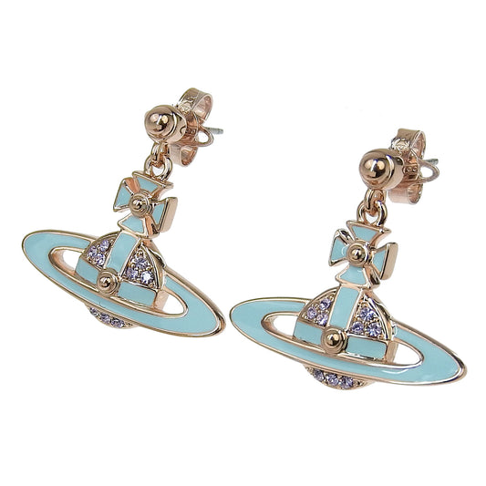 ヴィヴィアンウエストウッド アクセサリー レディース ピアス アウトレット ピンクゴールド×ブルー NEIL MINI BAS RELIEF EARRINGS 6202014L02G191
