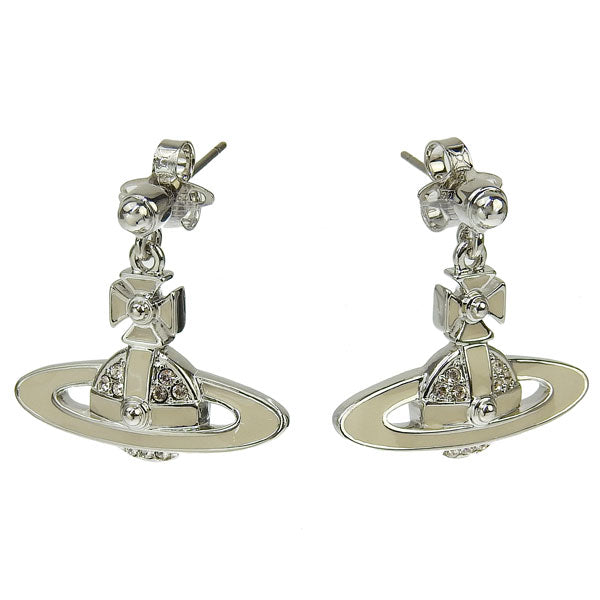 ヴィヴィアンウエストウッド アクセサリー レディース ピアス アウトレット プラチナム×ベージュ NEIL MINI BAS RELIEF EARRINGS 6202014L02P188