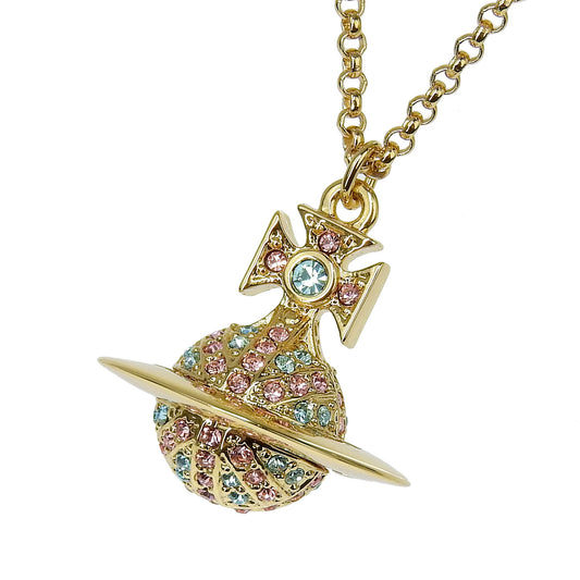 ヴィヴィアンウエストウッド アクセサリー レディース ネックレス アウトレット ゴールド×マリン JACK SMALL ORB NECKLACE 6302039U02R517 VIVIENNE WESTWOOD