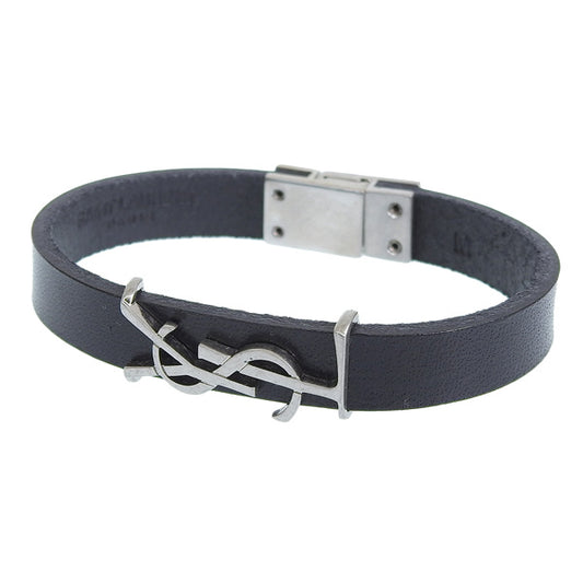 サンローラン アクセサリー メンズ レディース ブレスレット L 約18cm レザー ブラック 7088150IH0E1000L SAINT LAURENT 母の日　土日祝も毎日発送します
