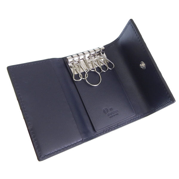 グッチ キーケース 6連 メンズ レディース アウトレット レザー ネイビー O K.CASE AVEL 779824CWC1N4009 GUCCI