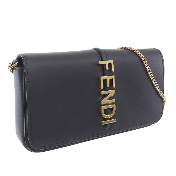 フェンディ バッグ レディース ショルダーバッグ レザー ブラック 8BS076A5DYF0KUR FENDI 母の日　土日祝も毎日発送します