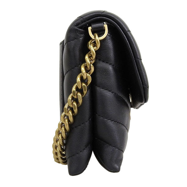 トリーバーチ バッグ レディース ショルダーバッグ レザー ブラック KIRA CHEVRON CHAIN WALLET 90343-001 TORY BURCH