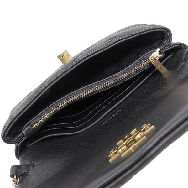 トリーバーチ バッグ レディース ショルダーバッグ レザー ブラック KIRA CHEVRON CHAIN WALLET 90343-001 TORY BURCH