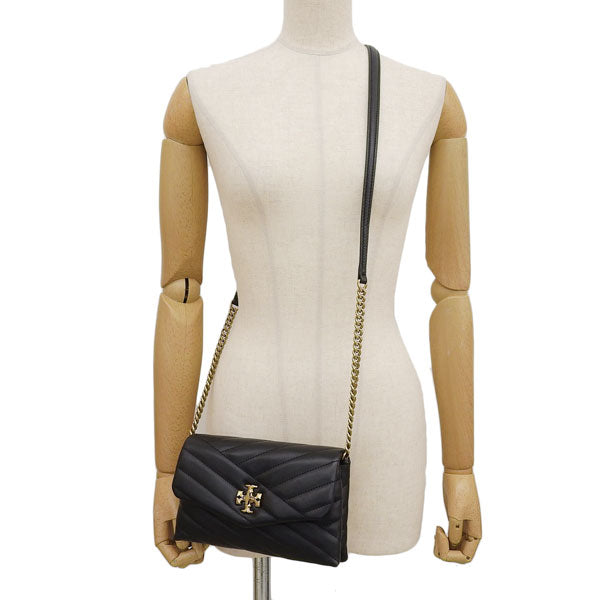トリーバーチ バッグ レディース ショルダーバッグ レザー ブラック KIRA CHEVRON CHAIN WALLET 90343-001 TORY BURCH