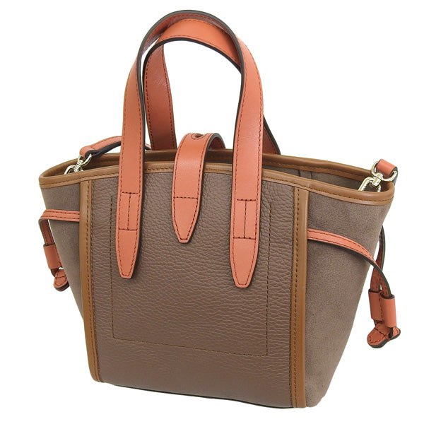 フルラ ショルダーバッグ 2WAYバッグ ハンドバッグ レディース レザー×スエード ブラウン×レッド FURLA NET MINI TOTE BASRFUABX12081591S FURLA 母の日　土日祝も毎日発送します
