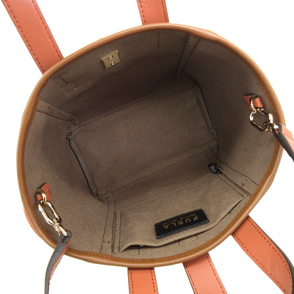 フルラ ショルダーバッグ 2WAYバッグ ハンドバッグ レディース レザー×スエード ブラウン×レッド FURLA NET MINI TOTE BASRFUABX12081591S FURLA 母の日　土日祝も毎日発送します