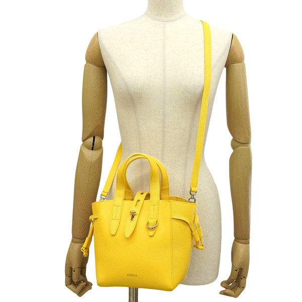 フルラ バッグ レディース 2WAY ショルダーバッグ ハンドバッグ アウトレット レザー イエロー FURLA NET TOTE MINI BAG BASRFUAHSF000NTT00