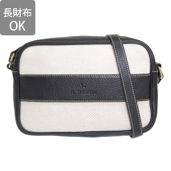 イルビゾンテ バッグ レディース ショルダーバッグ キャンバス レザー ベージュ×ブラック BCR351TCV005NA203 IL BISONTE 母の日　土日祝も毎日発送します