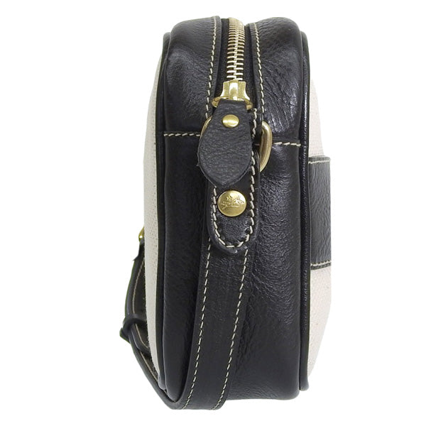 イルビゾンテ バッグ レディース ショルダーバッグ キャンバス レザー ベージュ×ブラック BCR351TCV005NA203 IL BISONTE 母の日　土日祝も毎日発送します