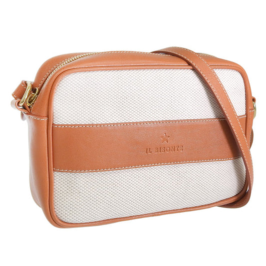 イルビゾンテ バッグ レディース ショルダーバッグ キャンバス レザー ベージュ×ブラウン BCR351TCV005NA300 IL BISONTE 母の日　土日祝も毎日発送します