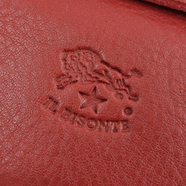 イルビゾンテ IL BISONTE Wホック折財布 二つ折り財布 財布 レザー ルビーレッド メンズ レディース c0910p-245 女性 男性 プレゼント ブランド ギフト 新生活 　一粒万倍日 母の日　土日祝も毎日発送します