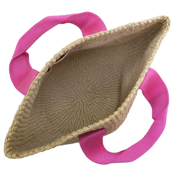 クロエ バッグ レディース トートバッグ ブラウン×ピンク カゴバッグ かごバッグ クロエキッズ Chloe KIDS Mifuko コラボ グログランリボントリム C20045-49L