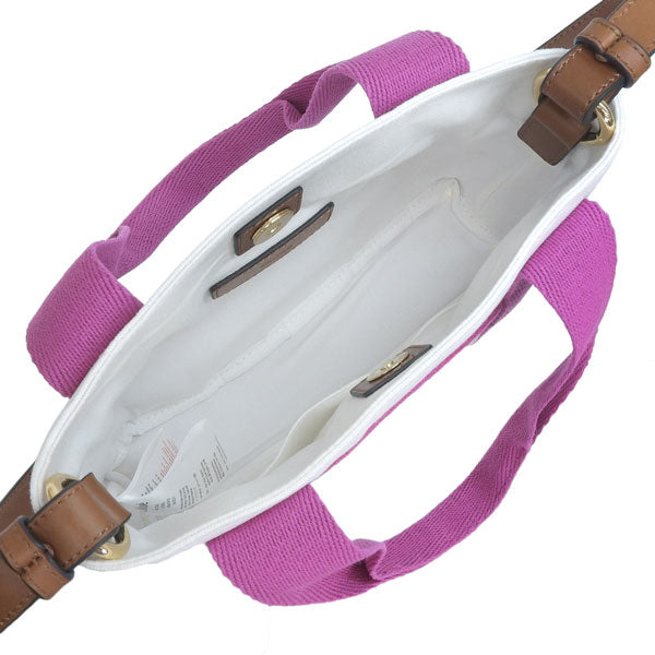 クロエ バッグ レディース ショルダーバッグ 2WAY トートバッグ コットン ホワイト×ピンク クロエキッズ Chloe KIDS C20046-117