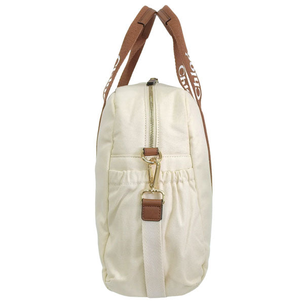 クロエ バッグ レディース ショルダーバッグ 2WAY マザーズバッグ コットン ホワイト×ブラウン クロエキッズ Chloe KIDS C20190-148 A4対応