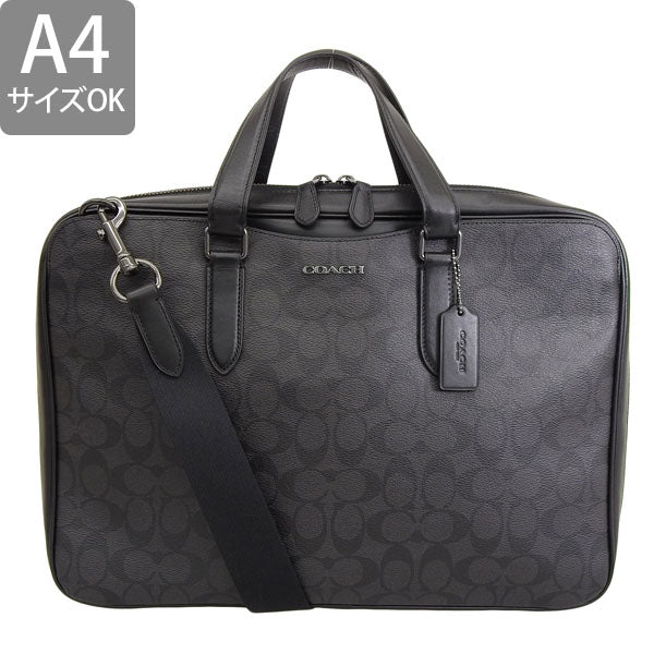 コーチ 2WAY ビジネスバッグ メンズ アウトレット ブラック SLIM BRIEF SHADOW SIGNATURE C8172QBN3A COACH 母の日　土日祝も毎日発送します