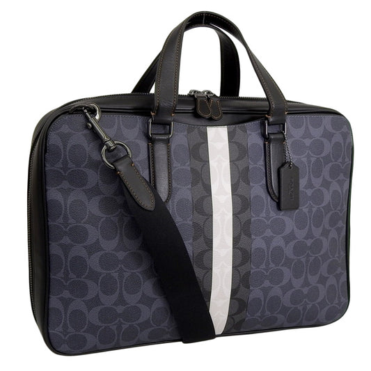 コーチ 2WAY ビジネスバッグ メンズ アウトレット デニムマルチ GRAHAM SLIM BRIEF SIGNATURE STRIPE C9826QBDEI COACH