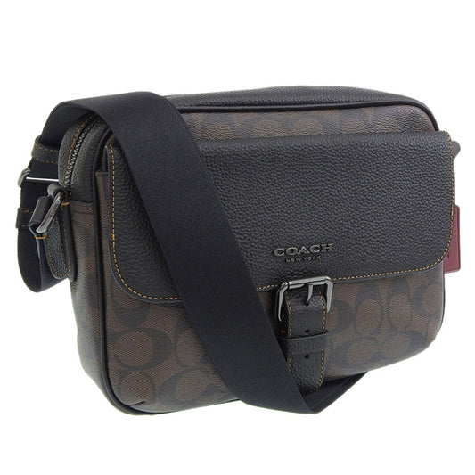 コーチ バッグ メンズ アウトレット ショルダーバッグ ブラウン×ブラック ハドソン クロスボディ シグネチャー キャンバス CB846QBAE4 COACH 母の日　土日祝も毎日発送します