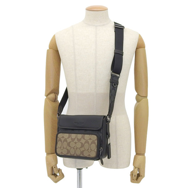 コーチ クロスボディバッグ メンズ アウトレット カーキ×チャコール CC032QBTUP COACH 母の日　土日祝も毎日発送します