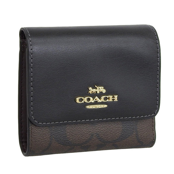 コーチ 財布 レディース 二つ折り財布 アウトレット ブラウン×ブラック SIG BLK SM TFD WLT CE930IMAA8 COACH　 母の日　土日祝も毎日発送します