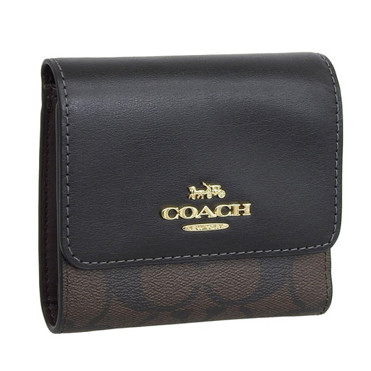 コーチ 財布 レディース 二つ折り財布 アウトレット ブラウン×ブラック SIG BLK SM TFD WLT CE930IMAA8 COACH　 母の日　土日祝も毎日発送します