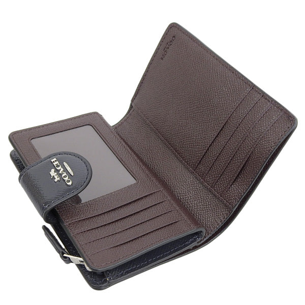 コーチ 財布 レディース 二つ折り財布 アウトレット ミッドナイトネイビー PTNT LTHR MDM CRN ZI CF233SVBHP COACH　一粒万倍日 母の日　土日祝も毎日発送します