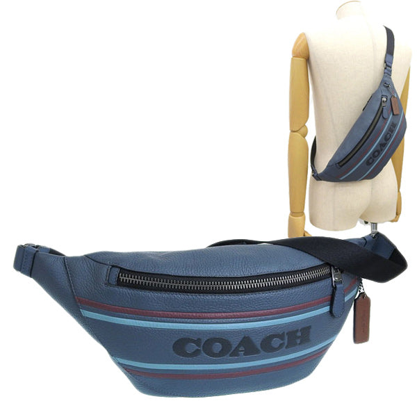 コーチ バッグ メンズ レディース ボディバッグ アウトレット レザー デニムマルチ ワーレン ベルト バッグ コーチ ストライプ CH000QBDEI COACH 母の日　土日祝も毎日発送します