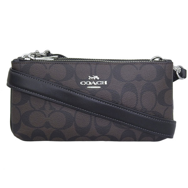 コーチ バッグ レディース ショルダーバッグ アウトレット ブラウン SIG DBL ZIP XBY CJ790SVBRB COACH 母の日　土日祝も毎日発送します