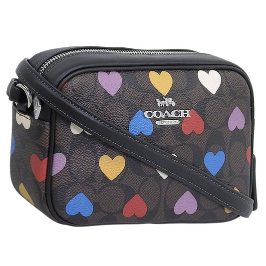 コーチ バッグ レディース ショルダーバッグ アウトレット ブラウンマルチ ミニ ジェイミー カメラバッグ シグネチャー キャンバス ハートプリント MLTI HRT MNI JMIE CO941SVN2R COACH 母の日　土日祝も毎日発送します