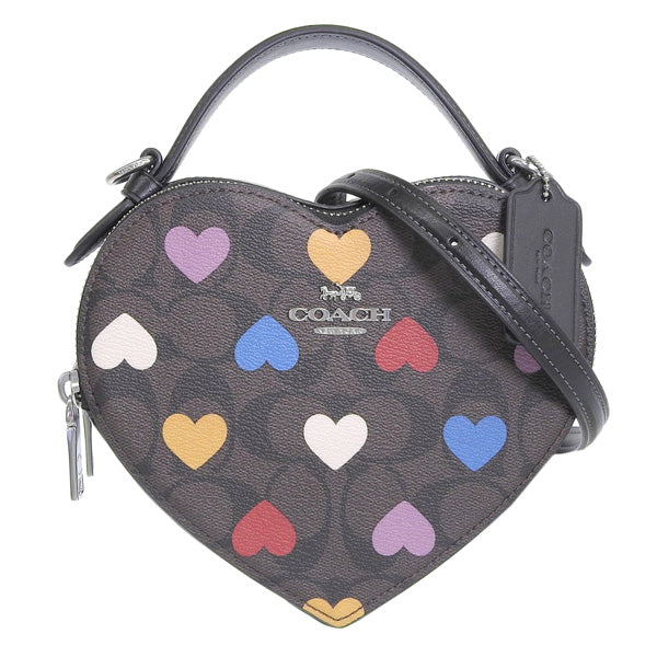 コーチ バッグ レディース 2WAY ショルダーバッグ アウトレット ブラウンマルチ クロスボディ シグネチャー キャンバス ハートプリント MLTI HRT HRT CCB CP022SVN2R COACH