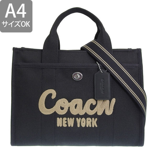 コーチ バッグ レディース 2WAY トートバッグ キャンバス ブラック CARGO TOTE CP158LHBLK COACH 母の日　土日祝も毎日発送します