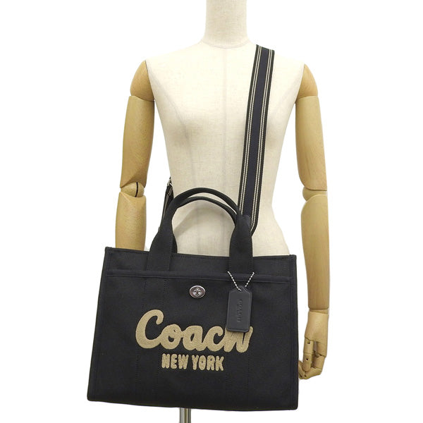 コーチ バッグ レディース 2WAY トートバッグ キャンバス ブラック CARGO TOTE CP158LHBLK COACH 母の日　土日祝も毎日発送します