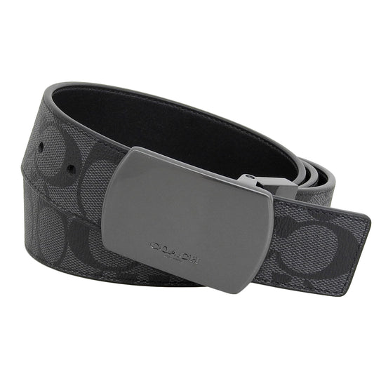 コーチ ベルト メンズ アウトレット ブラック プラーク バックル カット トゥ サイズ リバーシブル 38MM 38 MOD PLQ SIG BLT CQ012QBO3I COACH