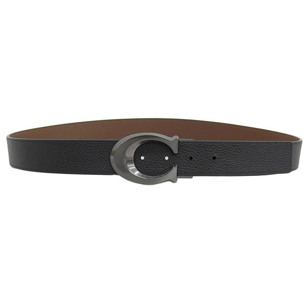 コーチ ベルト メンズ アウトレット レザー ブラック シグネチャーバックル カットトゥサイズ リバーシブル 38mm SCLT C PBL SM BLT CQ013QBLVW COACH