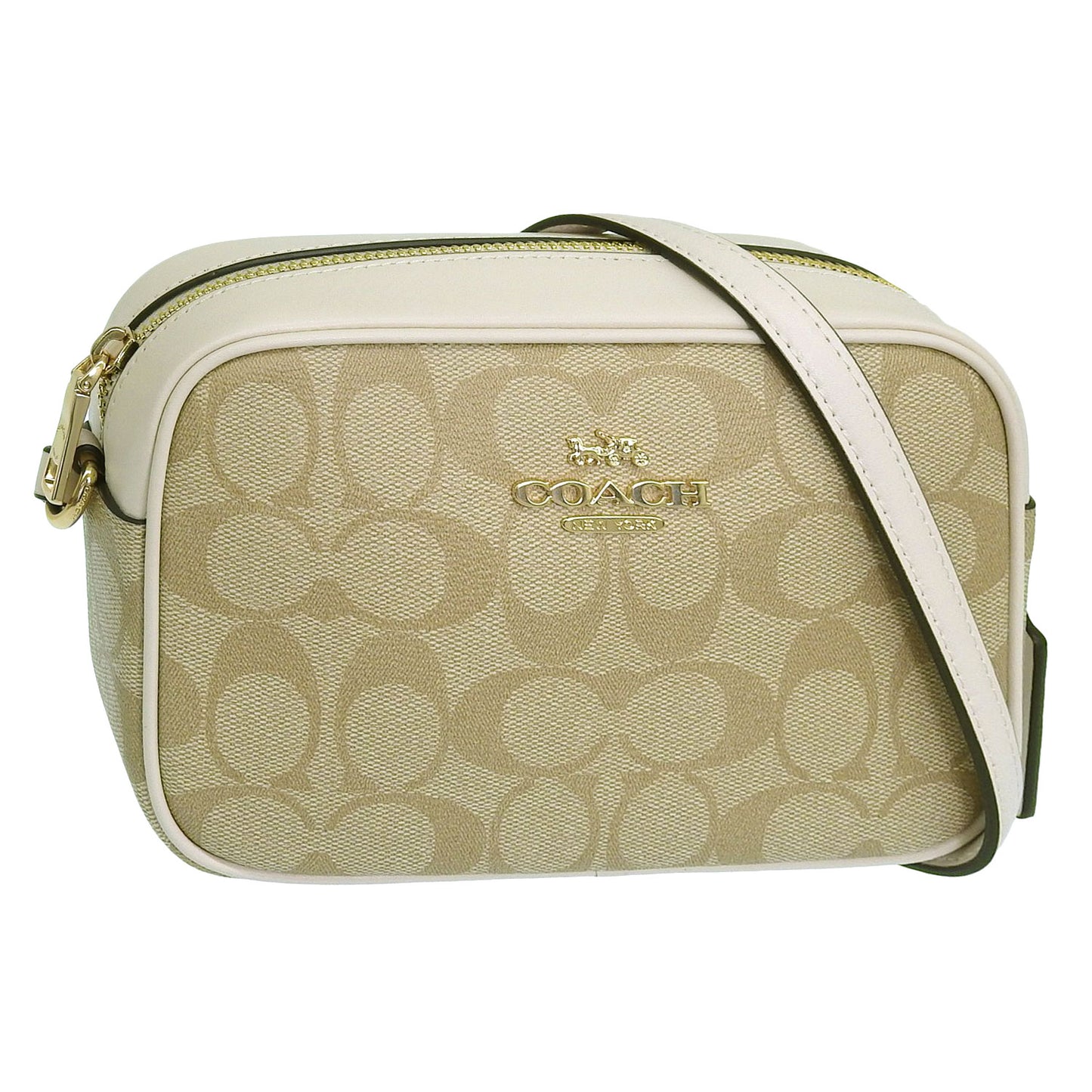 コーチ バッグ レディース ショルダーバッグ アウトレット カーキ×チョーク ミニジェイミーカメラバッグ シグネチャー キャンバス SIG MN JMIE CMRA BAG CQ874IMDQC COACH