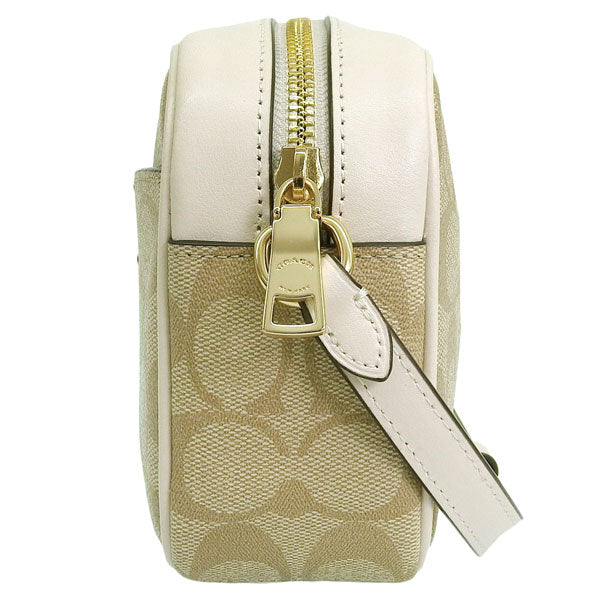 コーチ バッグ レディース ショルダーバッグ アウトレット カーキ×チョーク ミニジェイミーカメラバッグ シグネチャー キャンバス SIG MN JMIE CMRA BAG CQ874IMDQC COACH