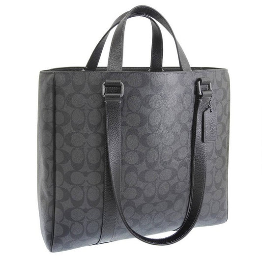 コーチ バッグ メンズ トートバッグ ショルダーバッグ 2WAY アウトレット チャコール×ブラック ハドソン ダブルハンドルトート シグネチャー キャンバス CR385QBMI5 COACH A4対応