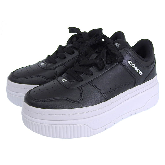 コーチ 靴 レディース プラットフォーム スニーカー アウトレット 23cm レザー ブラック PLATFORM SNKR CU155BLK6 COACH