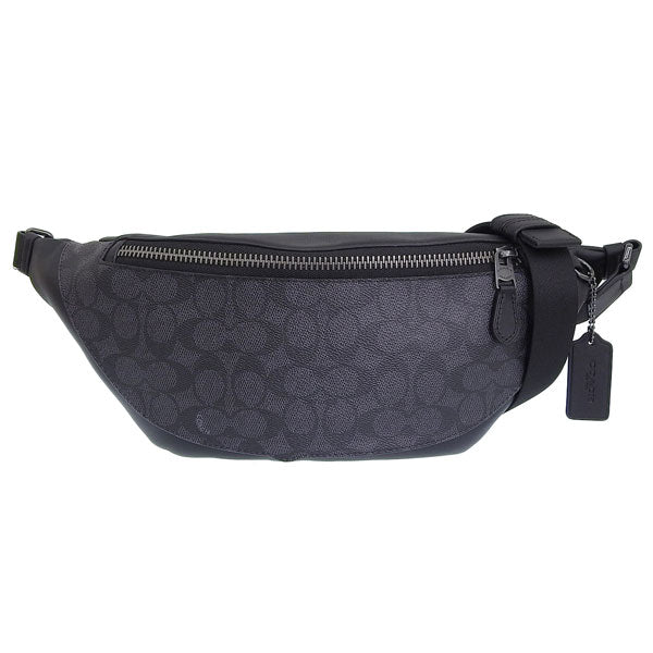 コーチ バッグ メンズ ボディバッグ アウトレット チャコール×ブラック ワーレン ベルトバッグ シグネチャー キャンバス WRN BLT BAG SIG CV926QBMI5 COACH