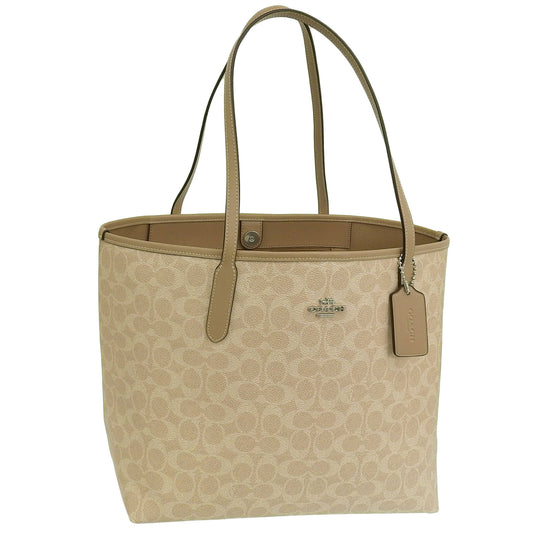 コーチ バッグ レディース トートバッグ アウトレット サンド×トープ シティトートバッグ シグネチャー キャンバス SIG CITY TOTE CV976SVPWH COACH A4対応