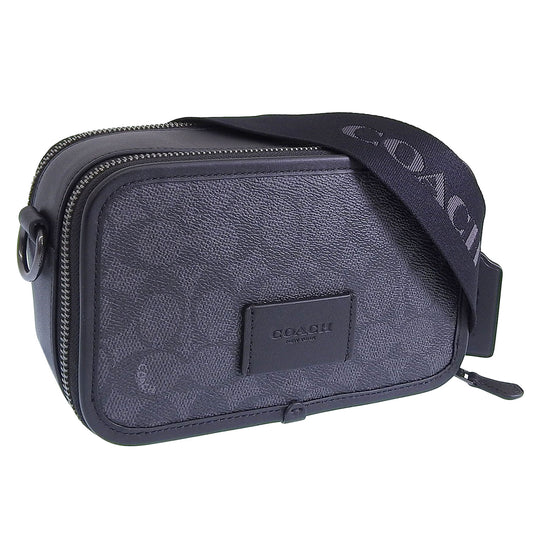 コーチ バック メンズ ショルダーバッグ アウトレット ワイアット クロスボディバッグ シグネチャー キャンバス ブラック CW365QBMI5 COACH