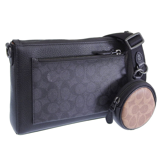 コーチ バック メンズ ショルダーバッグ アウトレット ホールデン クロスボディ ブロックド シグネチャー キャンバス ブラック レザー CW372QBXAJ COACH