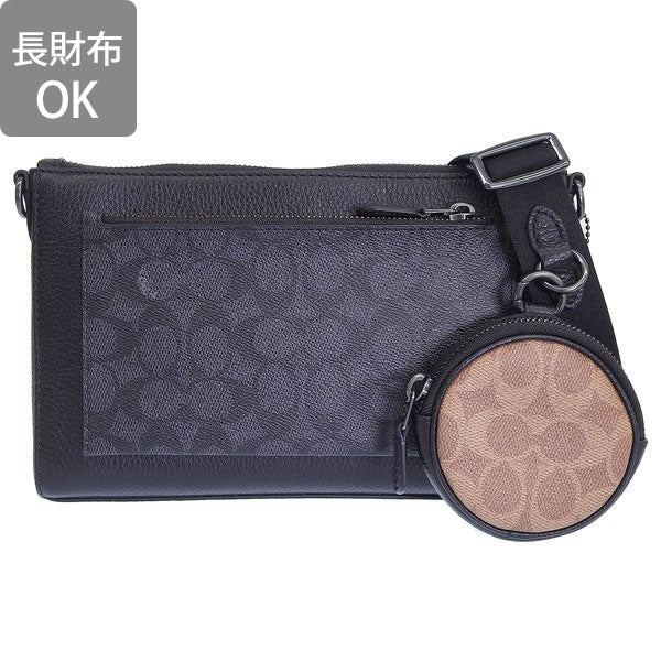 コーチ バック メンズ ショルダーバッグ アウトレット ホールデン クロスボディ ブロックド シグネチャー キャンバス ブラック レザー CW372QBXAJ COACH