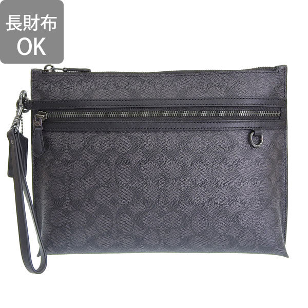 コーチ バッグ メンズ クラッチバッグ アウトレット チャコール キャリーオール シグネチャー キャンバス CY985QBMI5 COACH