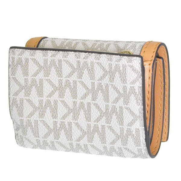 マイケルコース 財布 レディース 三つ折り財布 アウトレット ホワイト×ベージュ JET SET TRAVEL D35F3GTVD0B-CIDMLT MICHAEL KORS 母の日　土日祝も毎日発送します