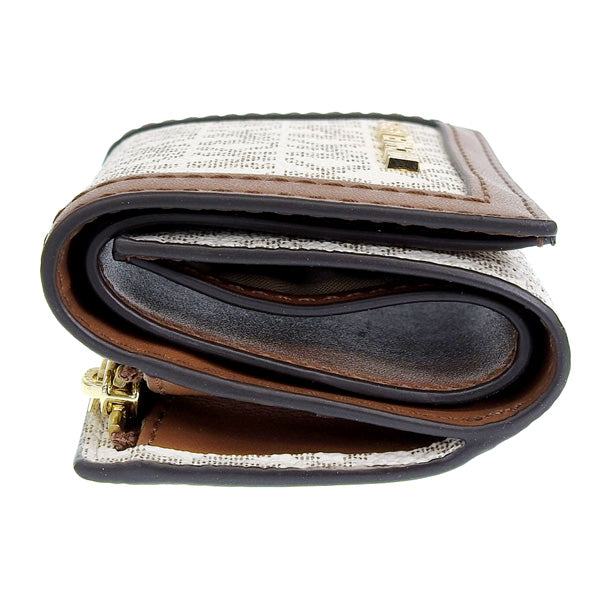 マイケルコース 財布 レディース 三つ折り財布 アウトレット レザー ホワイト×ブラウン D35F3GTVD0B-VANILL MICHAEL KORS 母の日　土日祝も毎日発送します