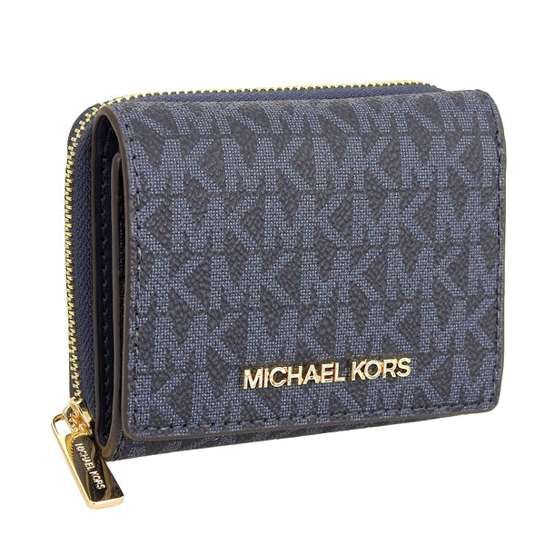 マイケルコース 財布 レディース 三つ折り財布 アウトレット ネイビー JET SET TRAVEL SM MF ZA WALLET D35H9GTVZ5B-ADMIRAL MICHAEL KORS　一粒万倍日