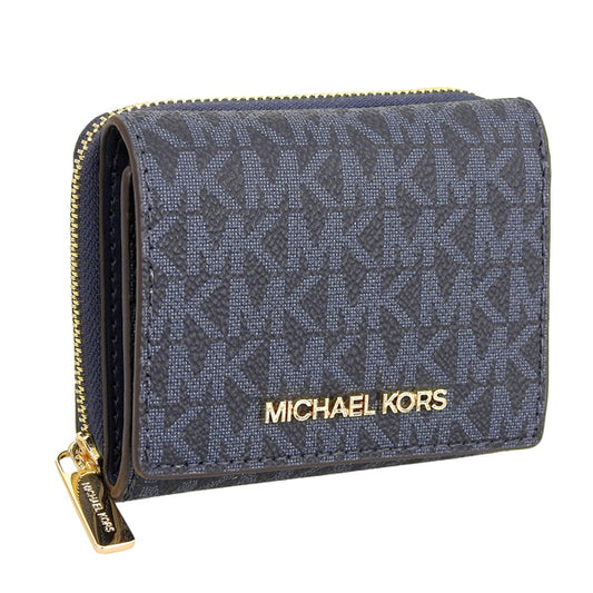 マイケルコース 財布 レディース 三つ折り財布 アウトレット ネイビー JET SET TRAVEL SM MF ZA WALLET D35H9GTVZ5B-ADMIRAL MICHAEL KORS　一粒万倍日