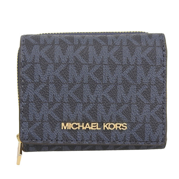 マイケルコース 財布 レディース 三つ折り財布 アウトレット ネイビー JET SET TRAVEL SM MF ZA WALLET D35H9GTVZ5B-ADMIRAL MICHAEL KORS　一粒万倍日